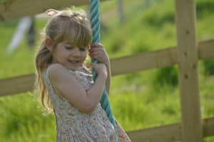 Rope swing in play area at Brownscombe